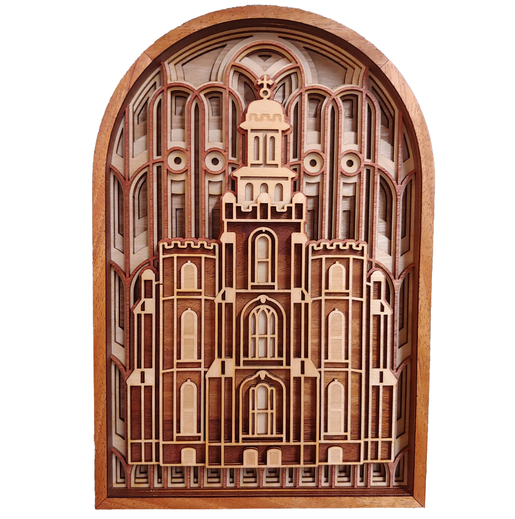 Logan Utah Temple Layered Wood Plaque