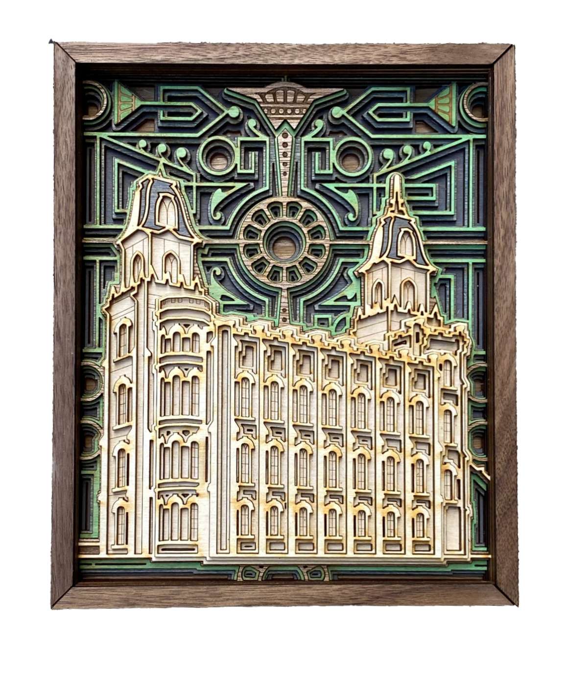 Manti Utah Temple Layered Wood Plaque