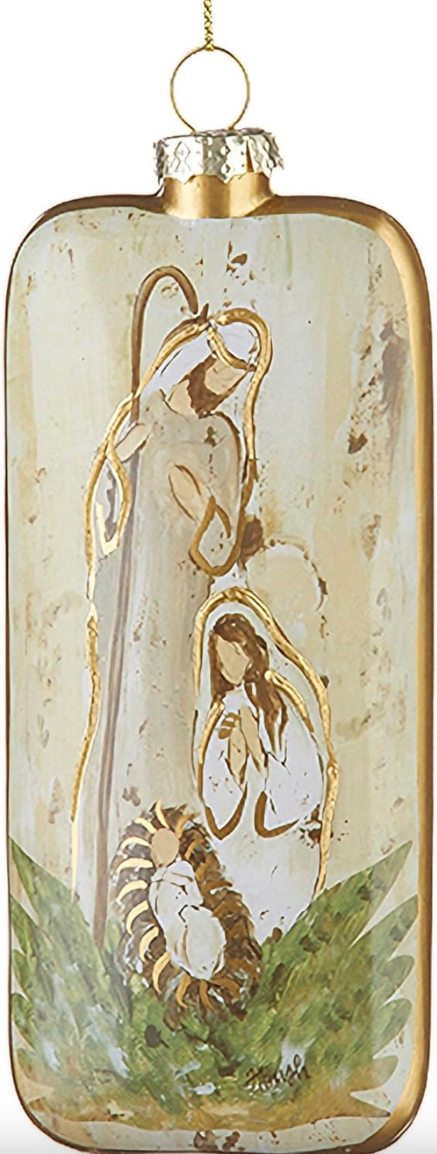 Holy Family Glass Ornament