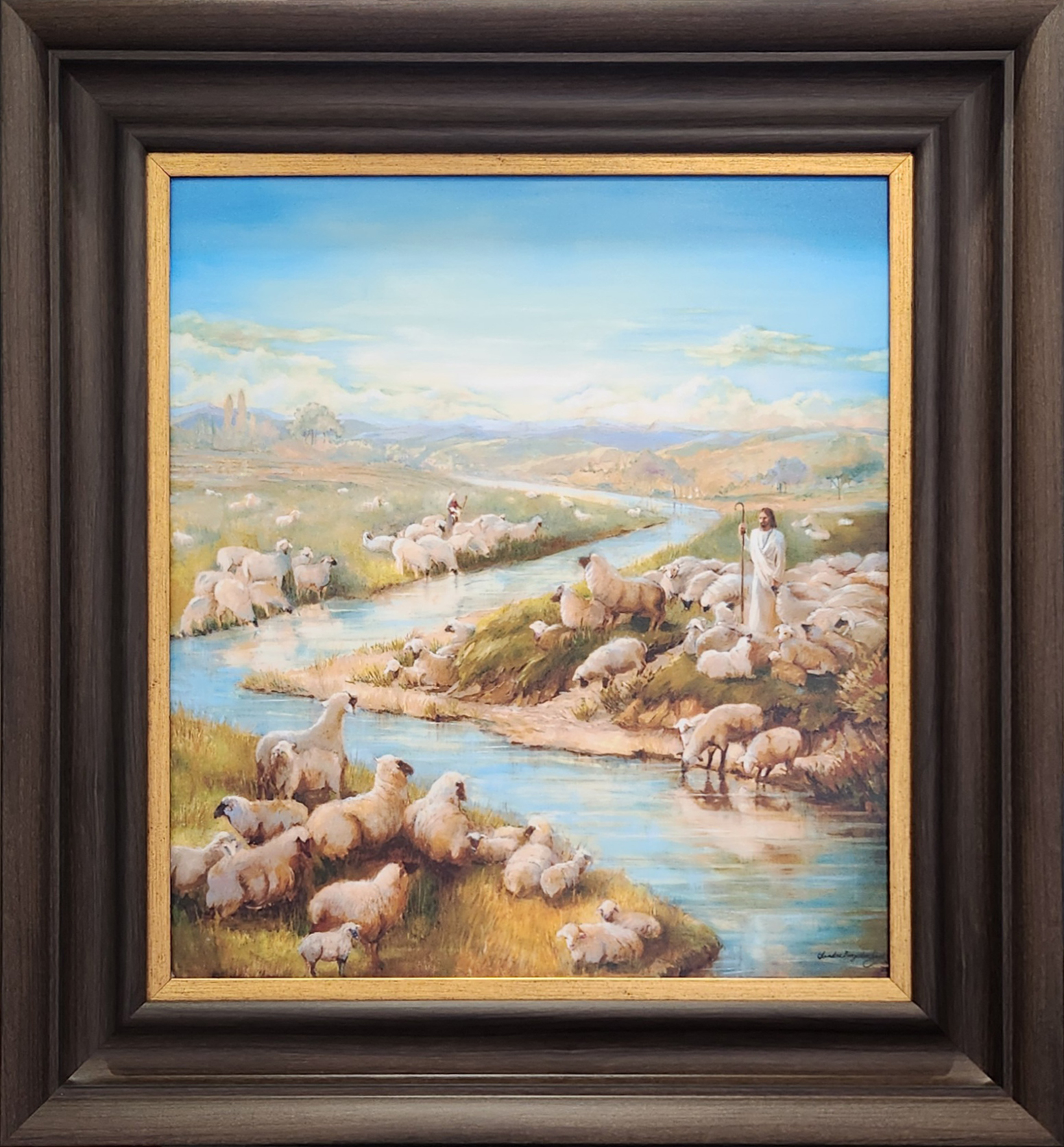 In His Tender Care  (26x24 Framed Paper Print)