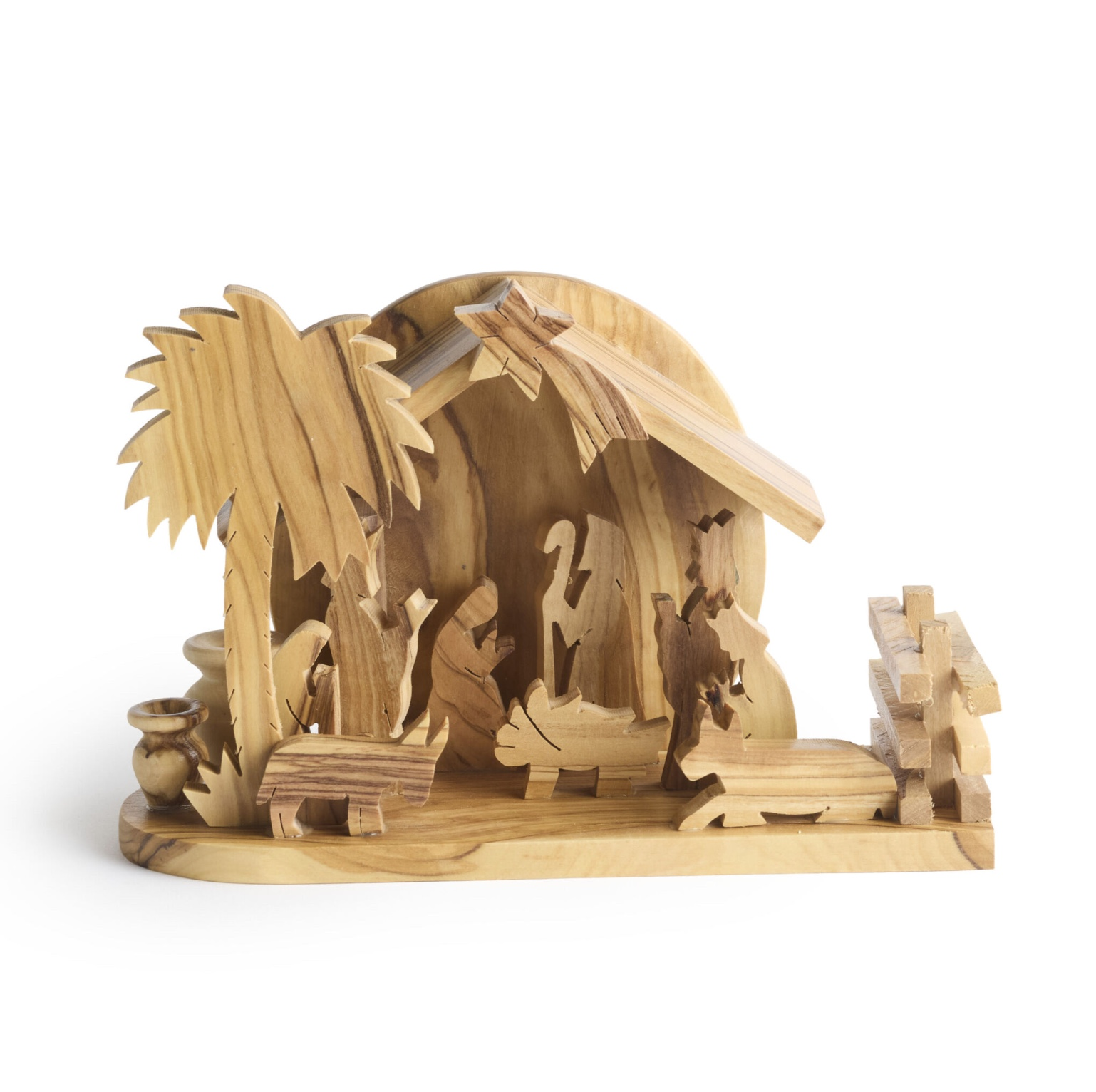 Grotto Olivewood Nativity