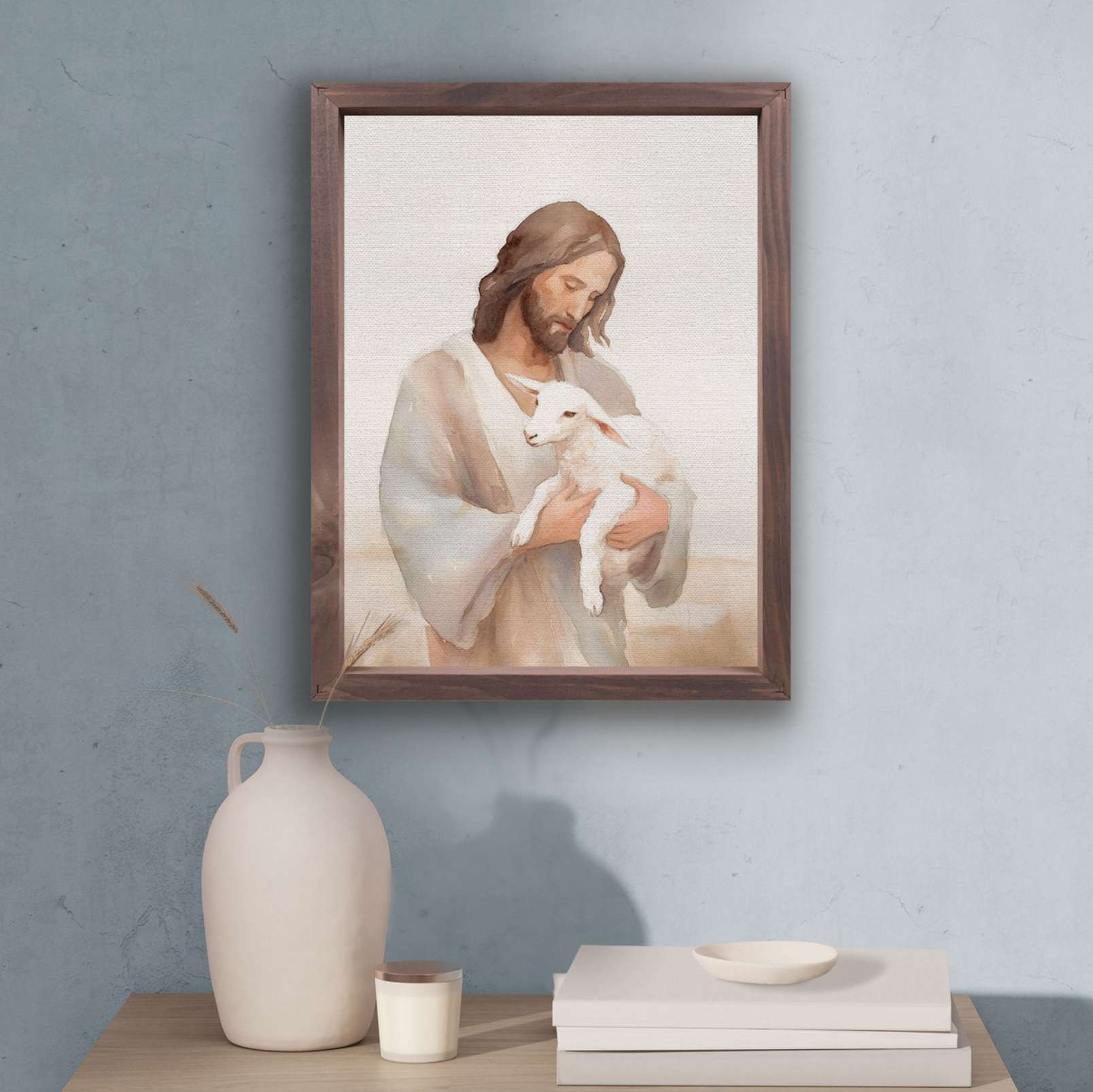 Jesus and Lamb (12.75x16.75 Framed Canvas), , large image number 5