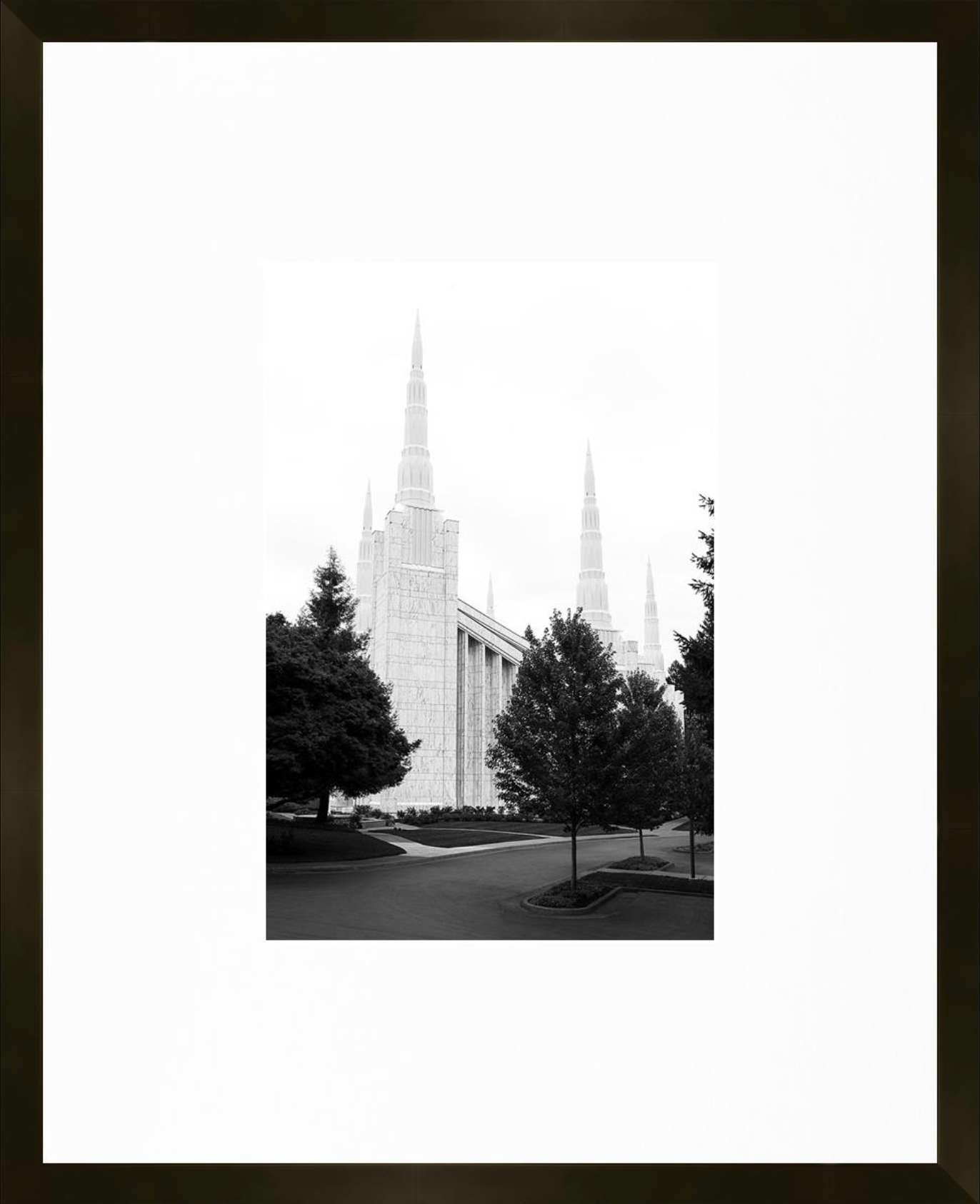 Portland Oregon Temple, Place of Peace (21x17 Framed Paper Print)