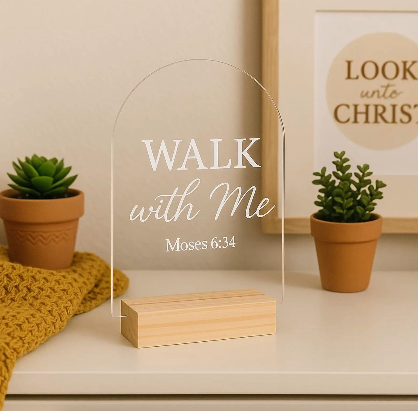 2026 Youth Theme Walk with Me Acrylic Sign With Wood Block, , large