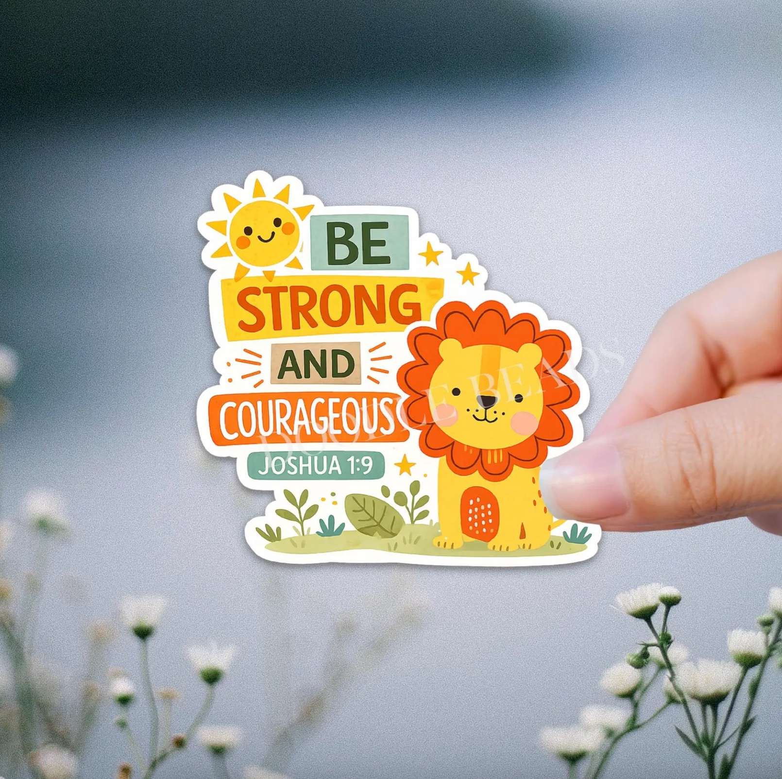 Strong and Courageous Sticker, , large