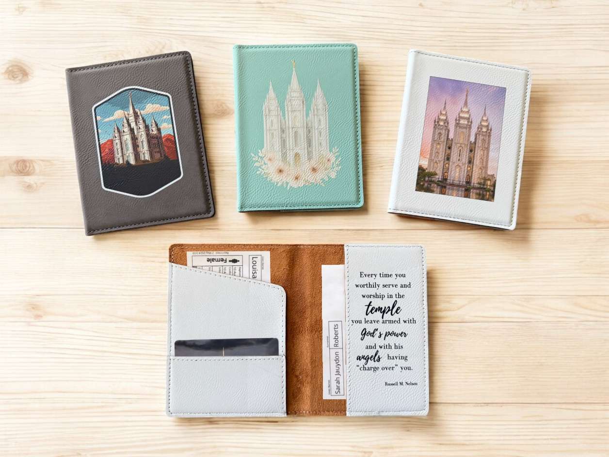 Salt Lake Temple Floral Leather Recommend Holder, , large image number 2
