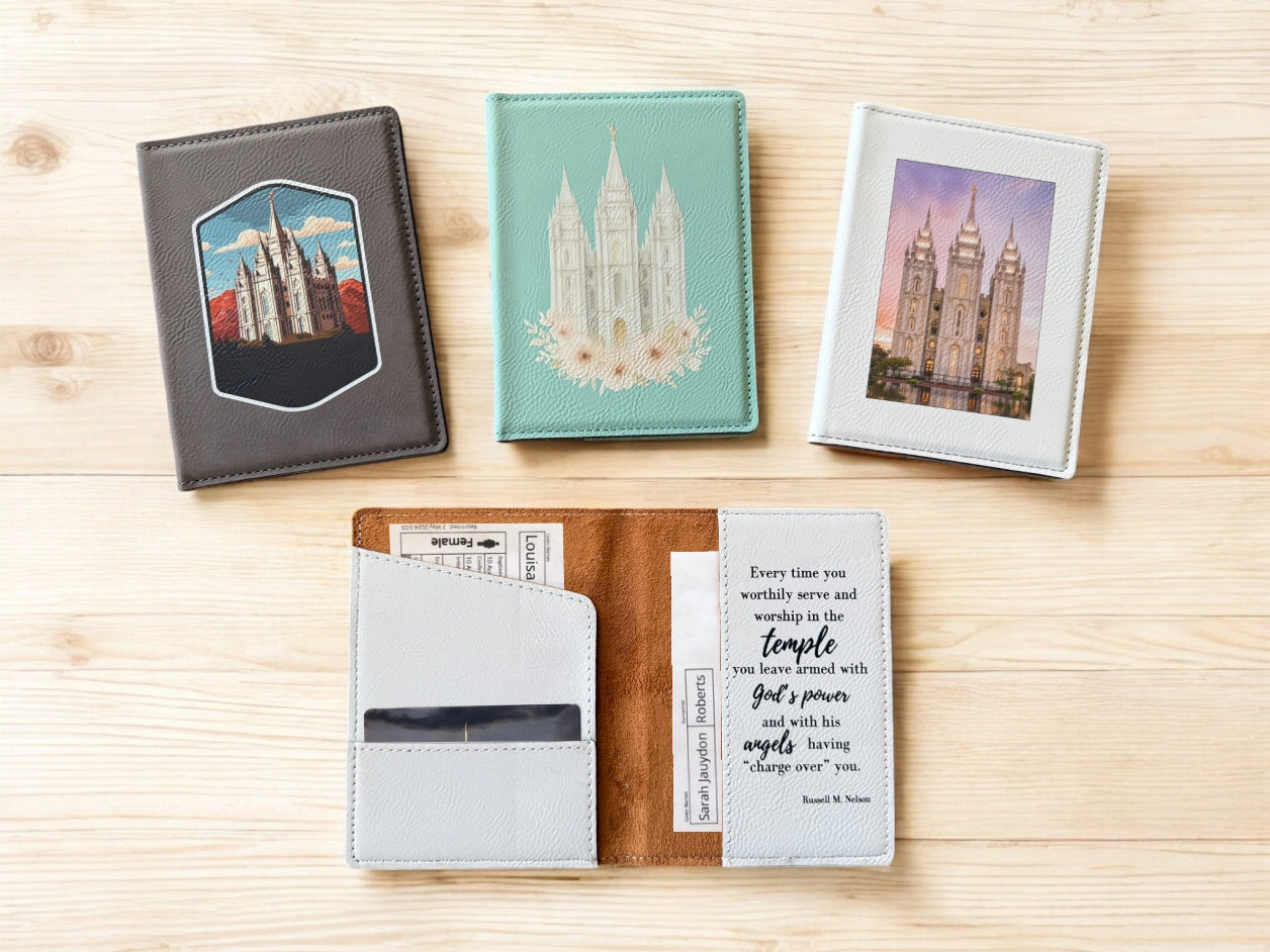 Salt Lake Temple Floral Leather Recommend Holder, , large image number 2