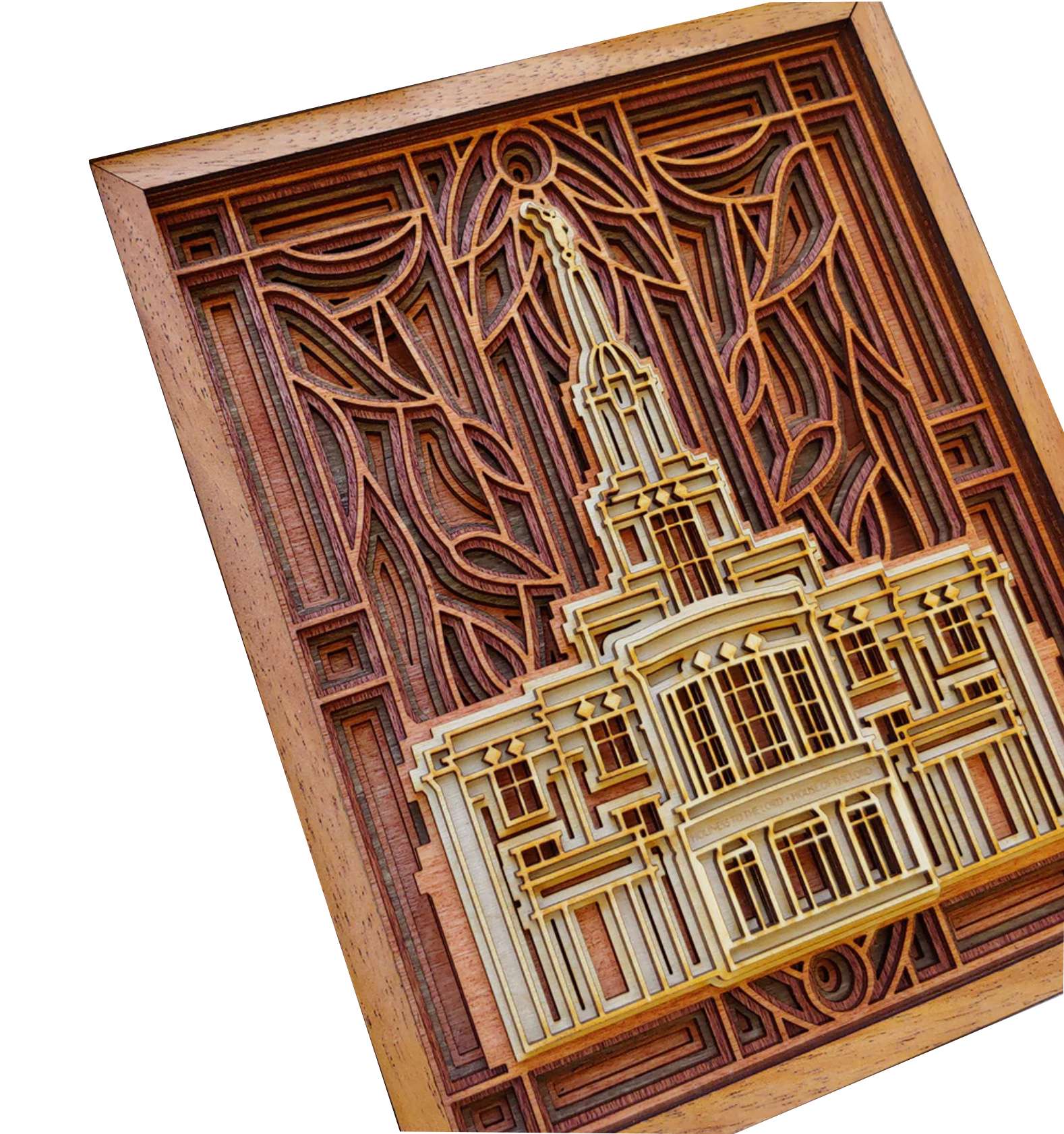 Payson Utah Temple Layered Wood Plaque, , large