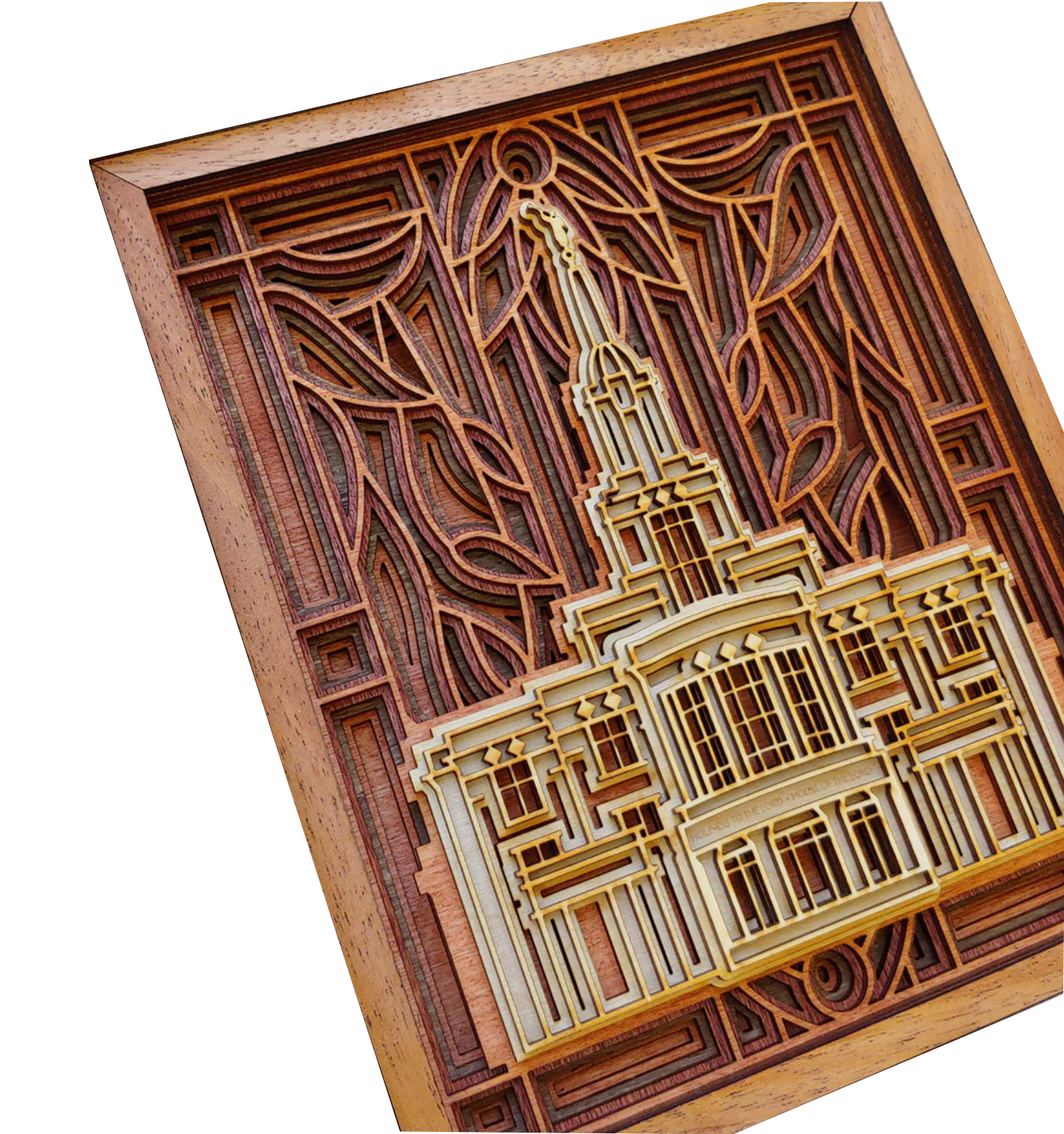 Payson Utah Temple Layered Wood Plaque, , large