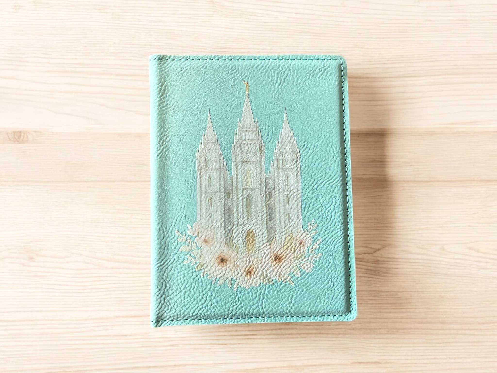 Salt Lake Temple Floral Leather Recommend Holder, , large image number 3