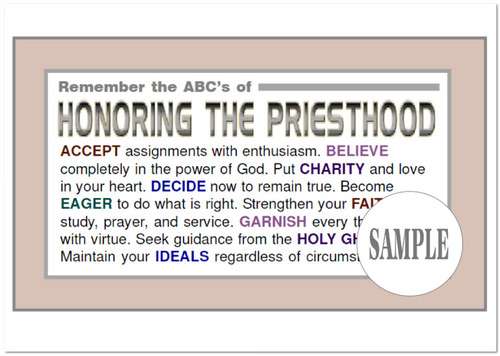 Remember the ABC's of Honoring the Priesthood Card, , large