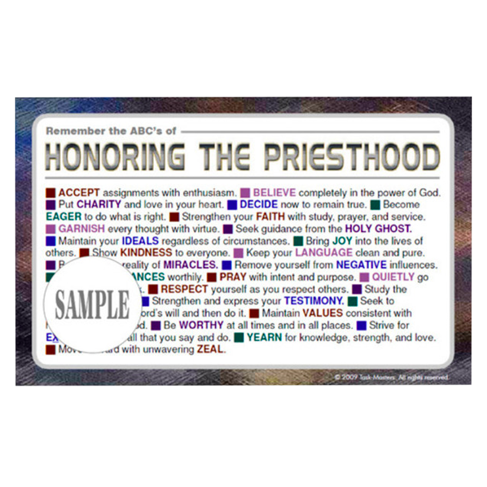 Remember the ABC's of Honoring the Priesthood Card