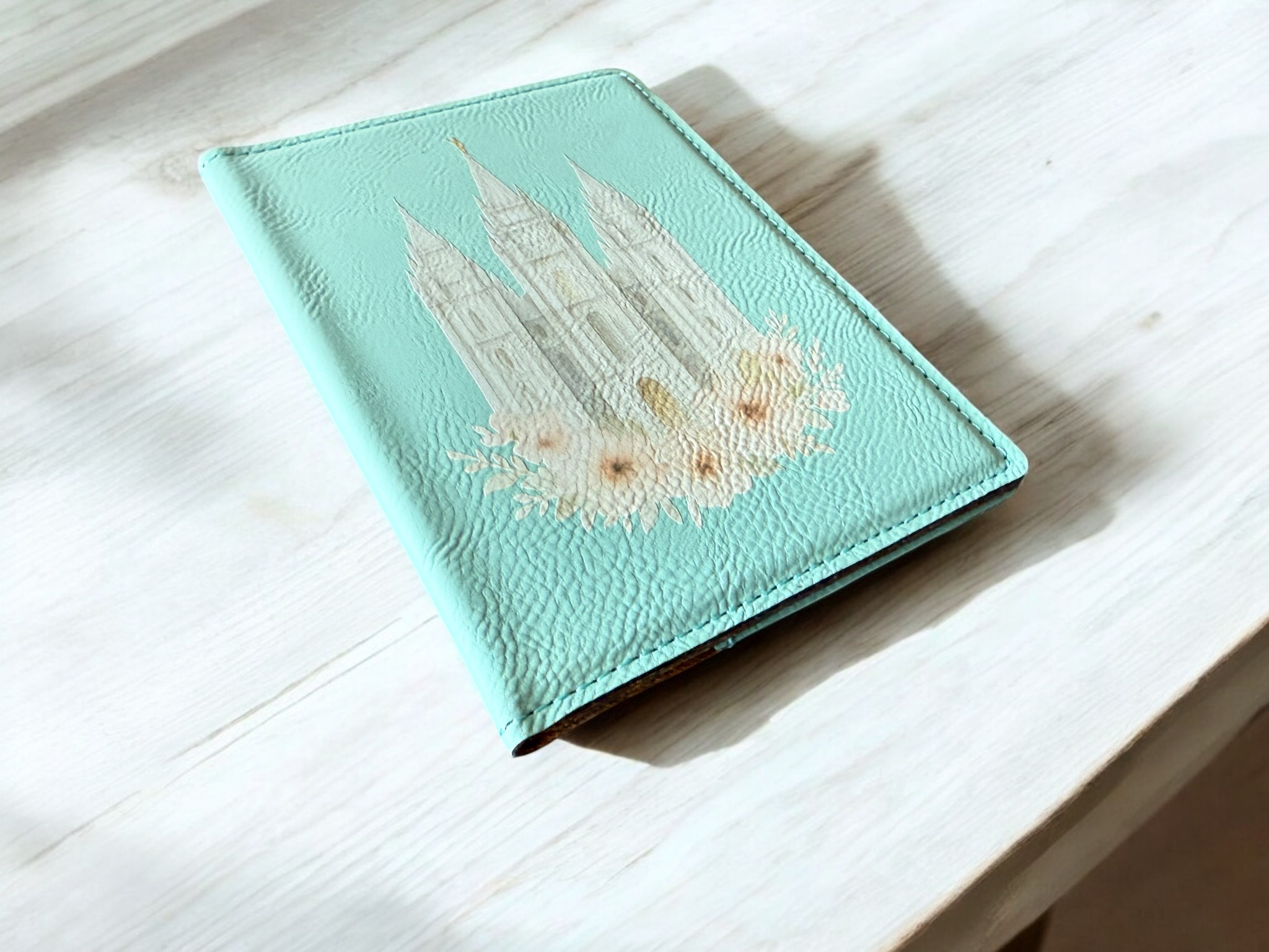 Salt Lake Temple Floral Leather Recommend Holder, , large image number 4