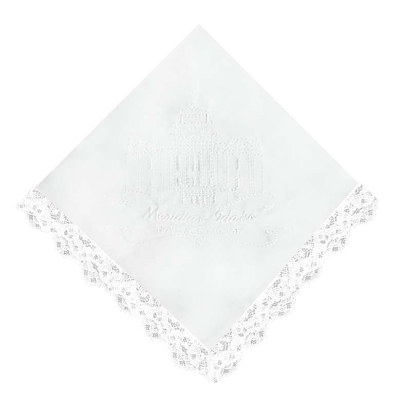 Meridian Idaho Temple Handkerchief - Lace, , large image number 0