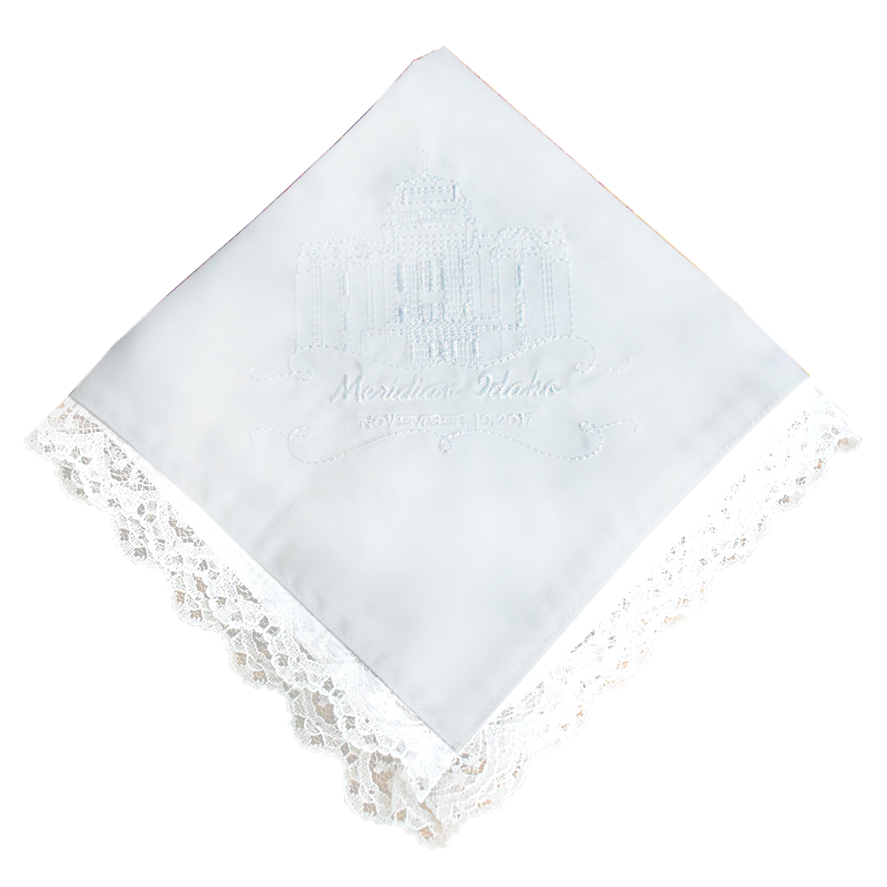 Meridian Idaho Temple Handkerchief - Lace, , large