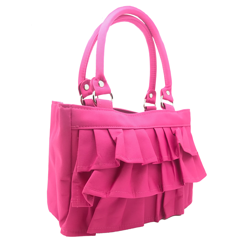 Angela Pink Ruffle Scripture Tote, , large