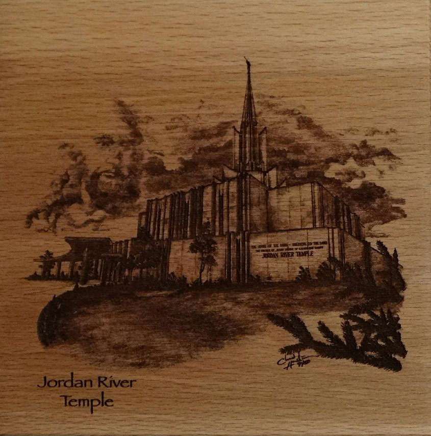Jordan River Temple (6x6 Plaque)