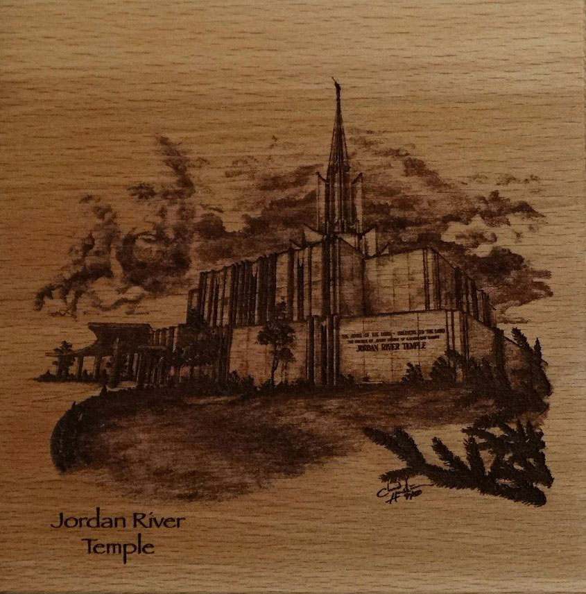 Jordan River Temple (6x6 Plaque)