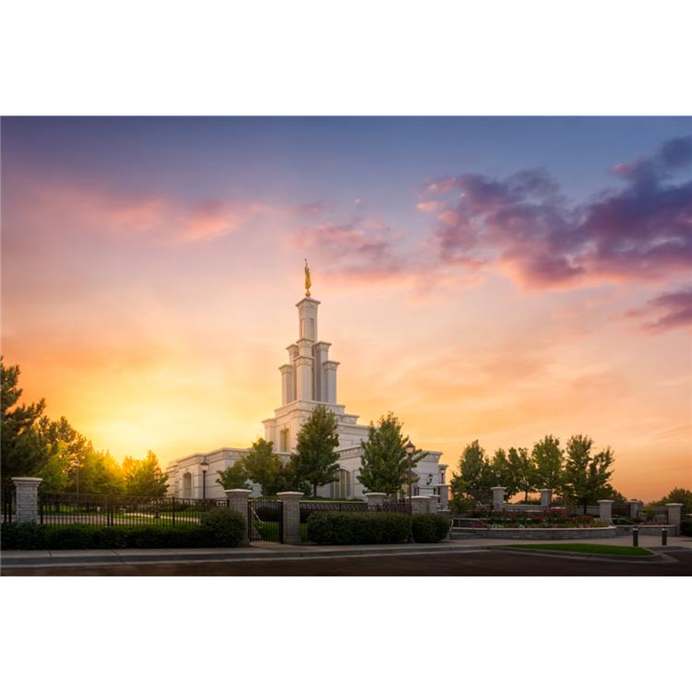 Columbia River Temple Sunset Print,  Columbia River Temple Sunset Print