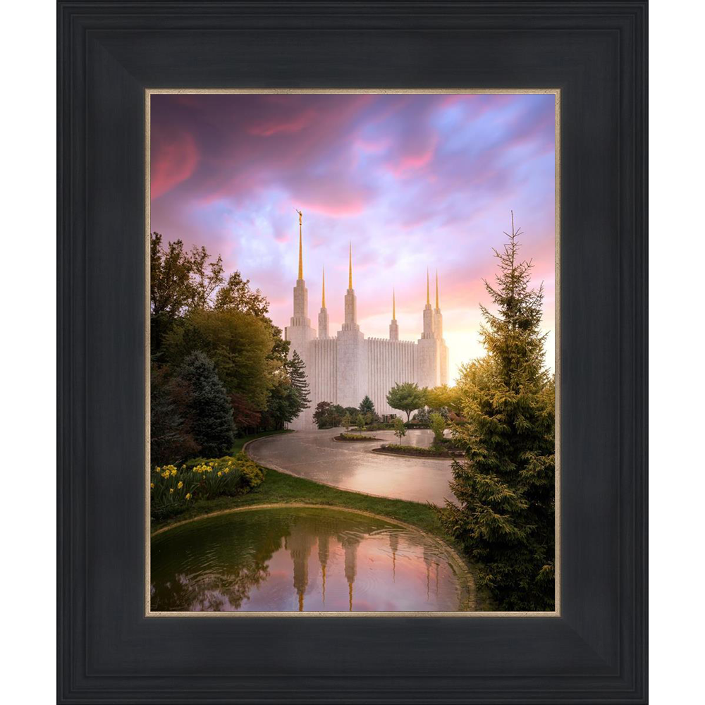 Washington, D.C. Temple, Reflections Into Eternity (19x16 Black Framed Paper Print),  Washington, D.C. Temple, Reflections Into Eternity (19x16 Black Framed Paper Print)