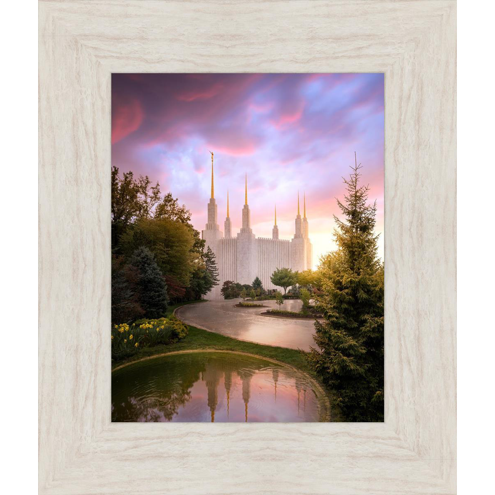 Washington, D.C. Temple, Reflections Into Eternity (19x16 Ivory Framed Canvas Print),  Washington, D.C. Temple, Reflections Into Eternity (19x16 Ivory Framed Canvas Print)