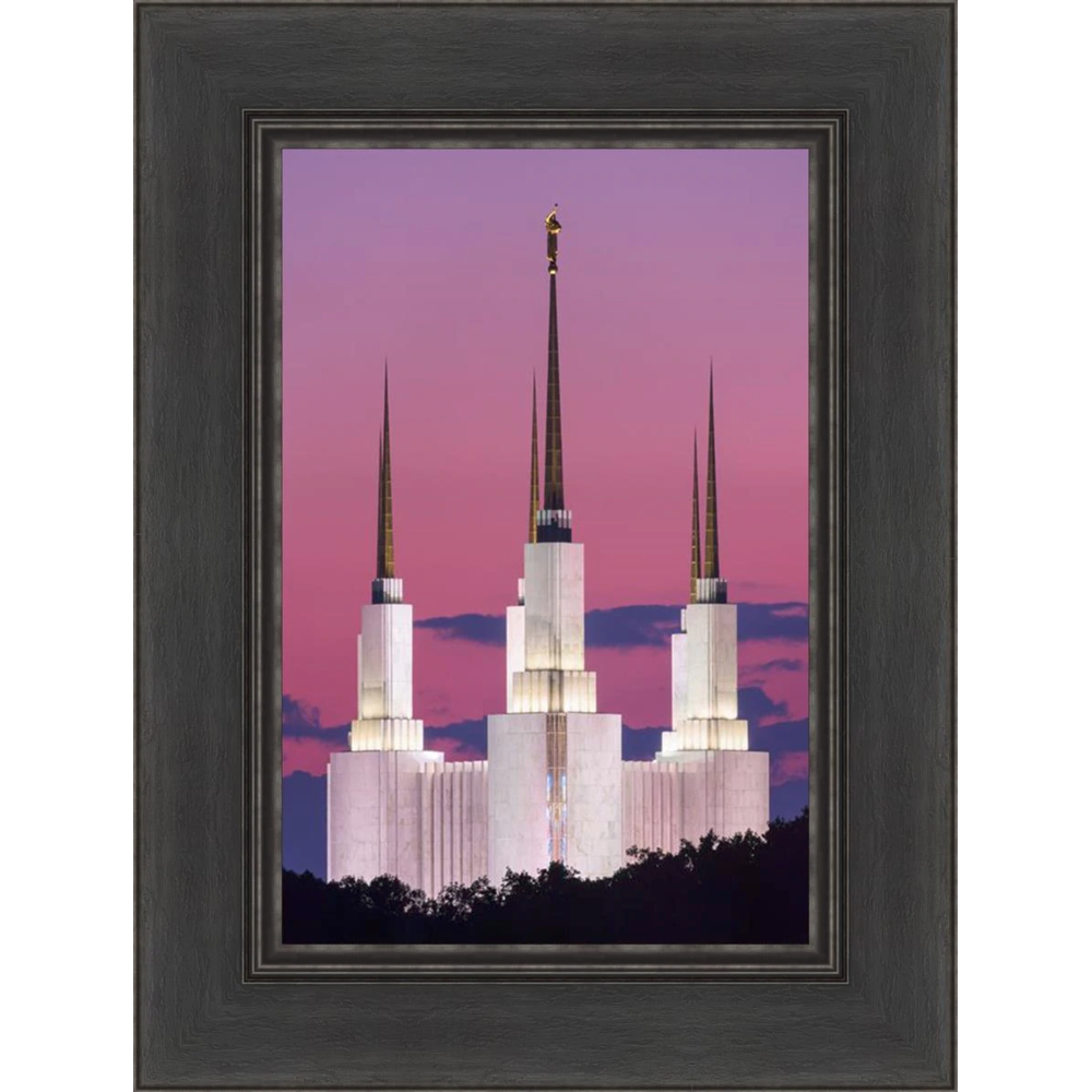 Washington DC Temple, Sunset Glow (24x18 Framed Canvas Print), , large image number 0