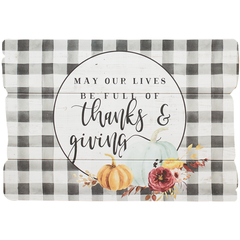 14X20 LIVES BE FULL OF THANKS & GIVING PLAQUE