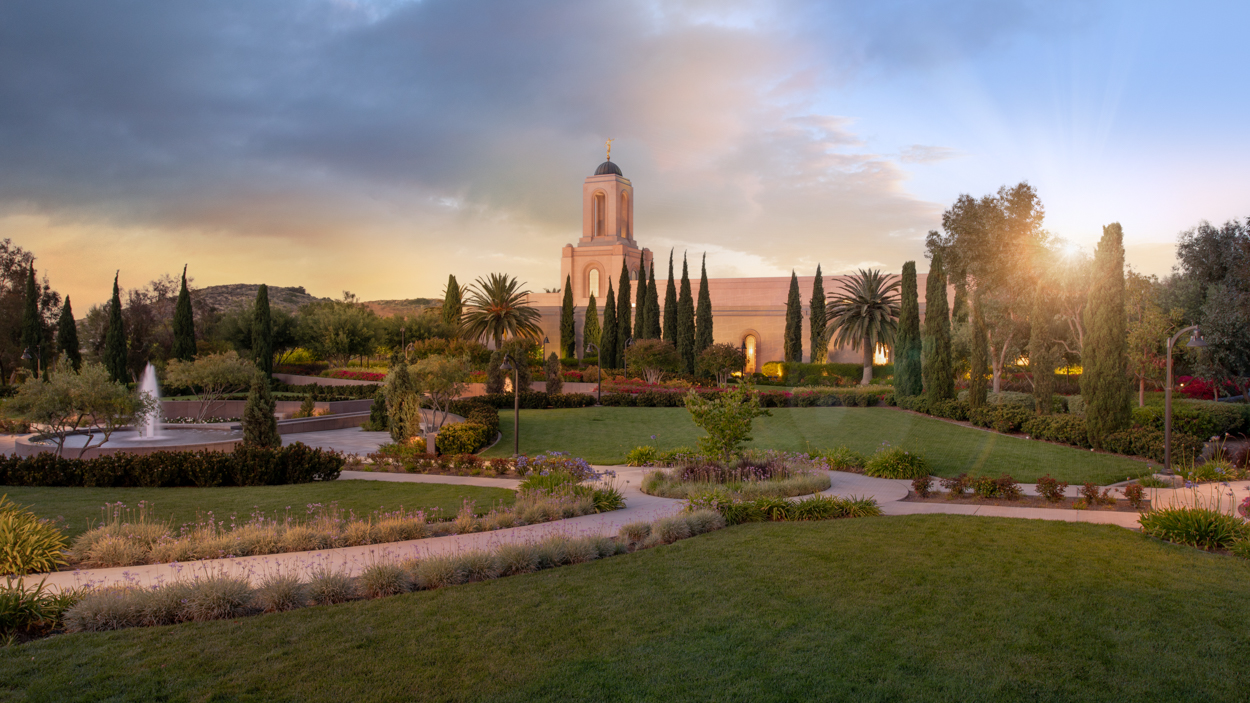Newport Beach California Temple, Fire of the Covenant Series (25x43 Framed Canvas Print), , large