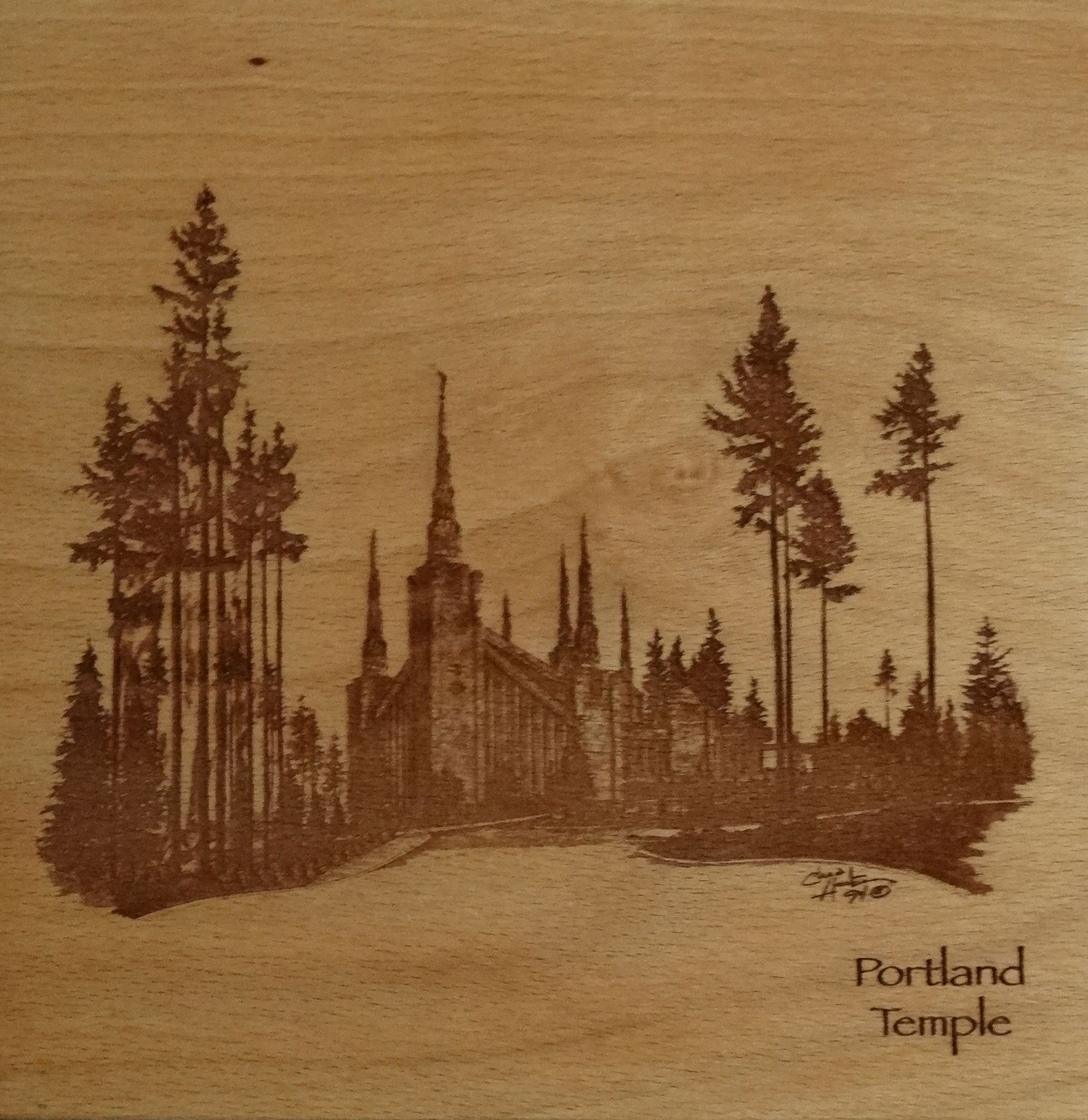 Portland Temple (6x6 Plaque)