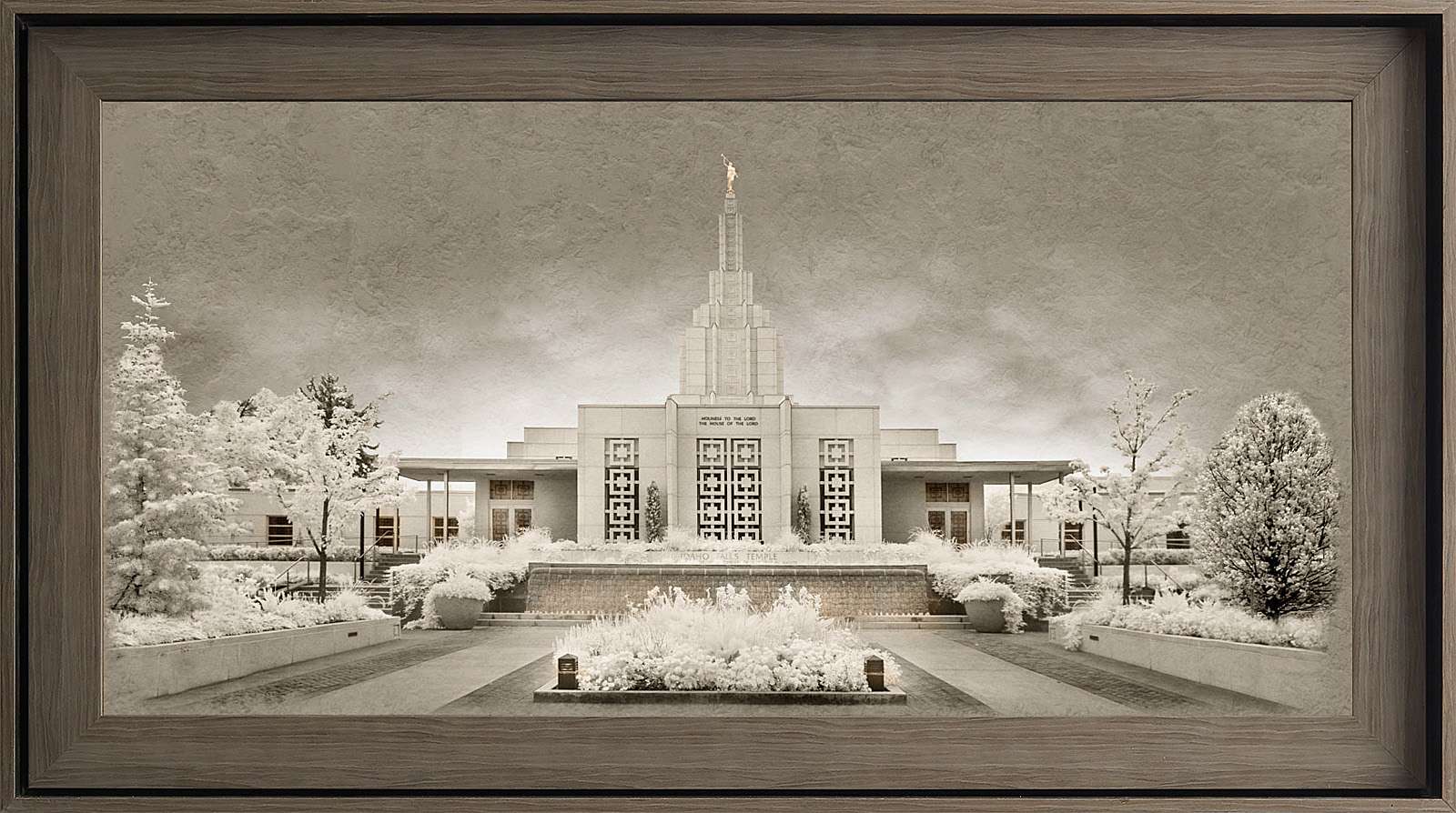Idaho Falls Idaho Temple, Gray Wood (22x39 Framed Textured Paper), , large image number 0