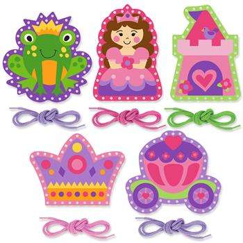 Princess Learn and Lace Lacing Cards, , large