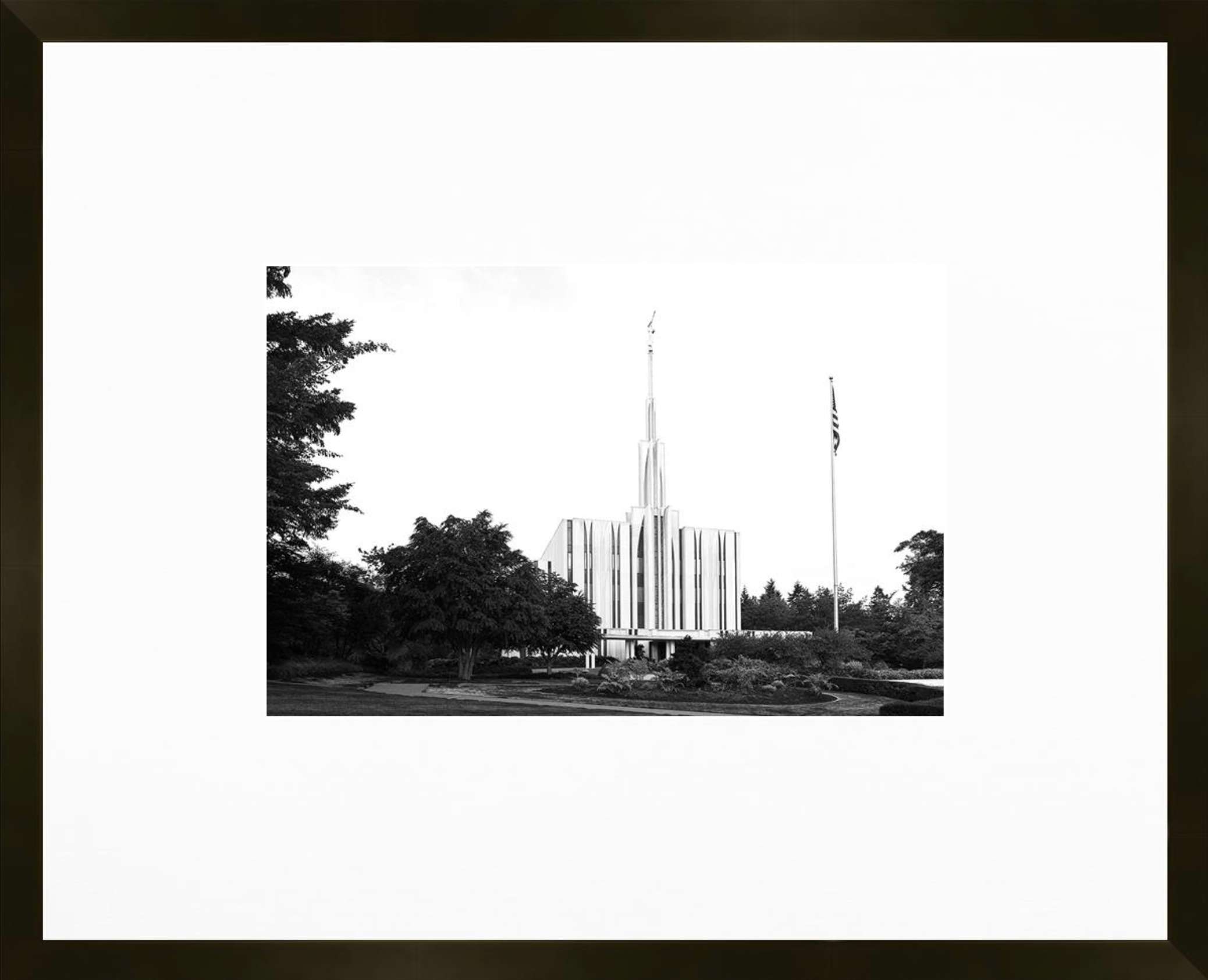 Seattle Washington Temple, Place of Peace (21x17 Framed Paper Print)
