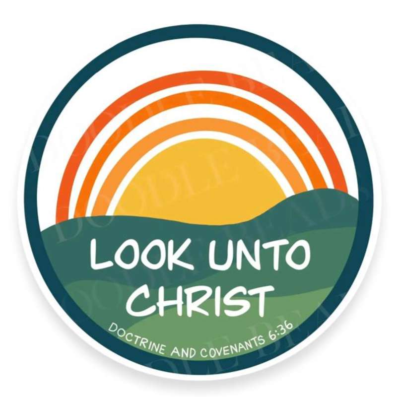 Look unto Christ 2025 Youth Theme Round Sticker