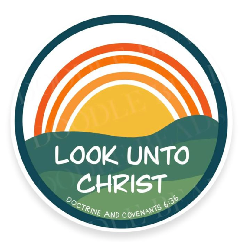 Look unto Christ 2025 Youth Theme Round Sticker