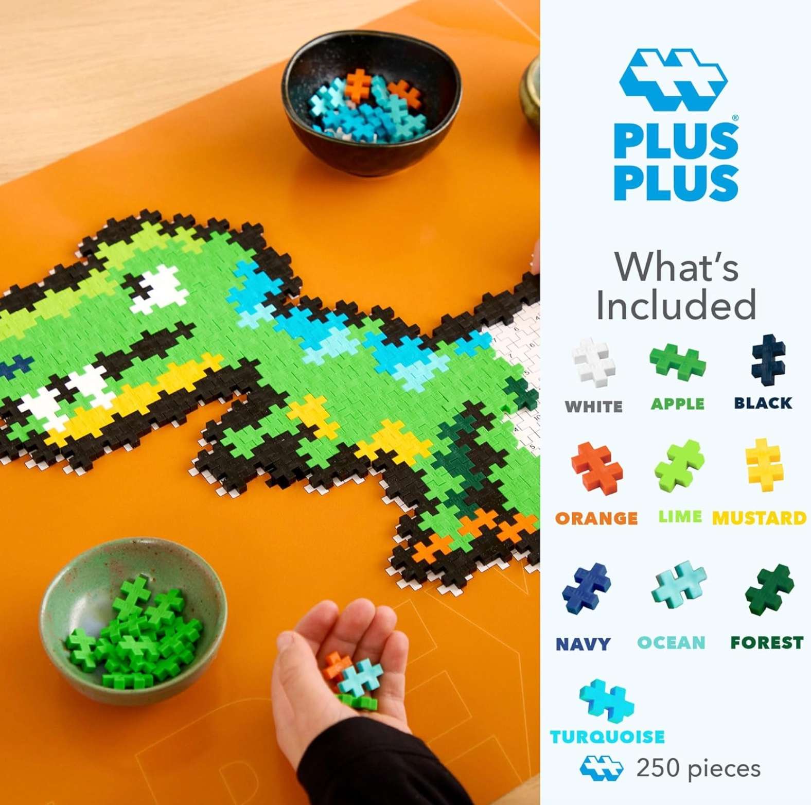 Plus Plus Puzzle By Number T-Rex 250 Piece, , large