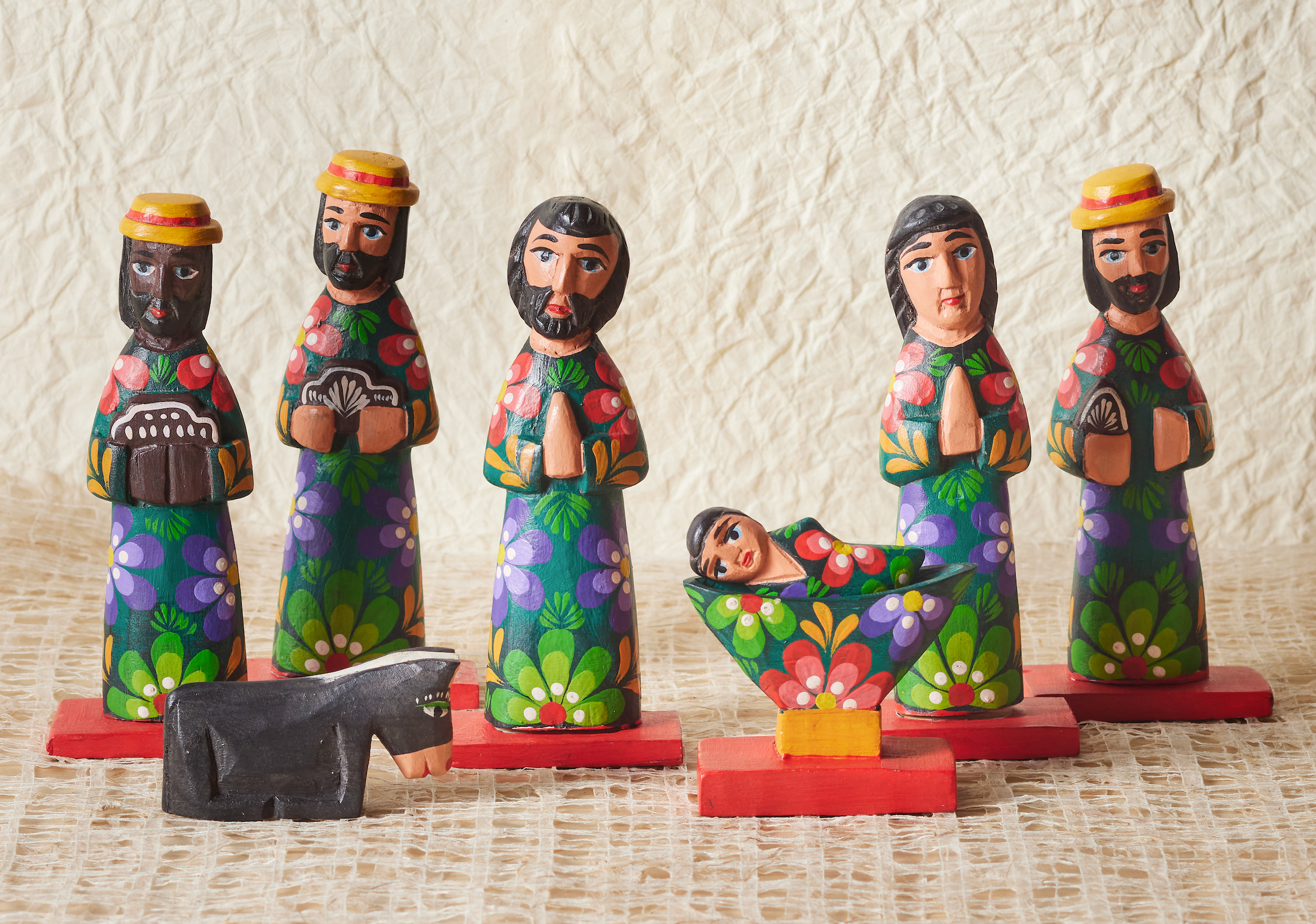 Handmade Guatemalan Tipico Animales Nativity, , large