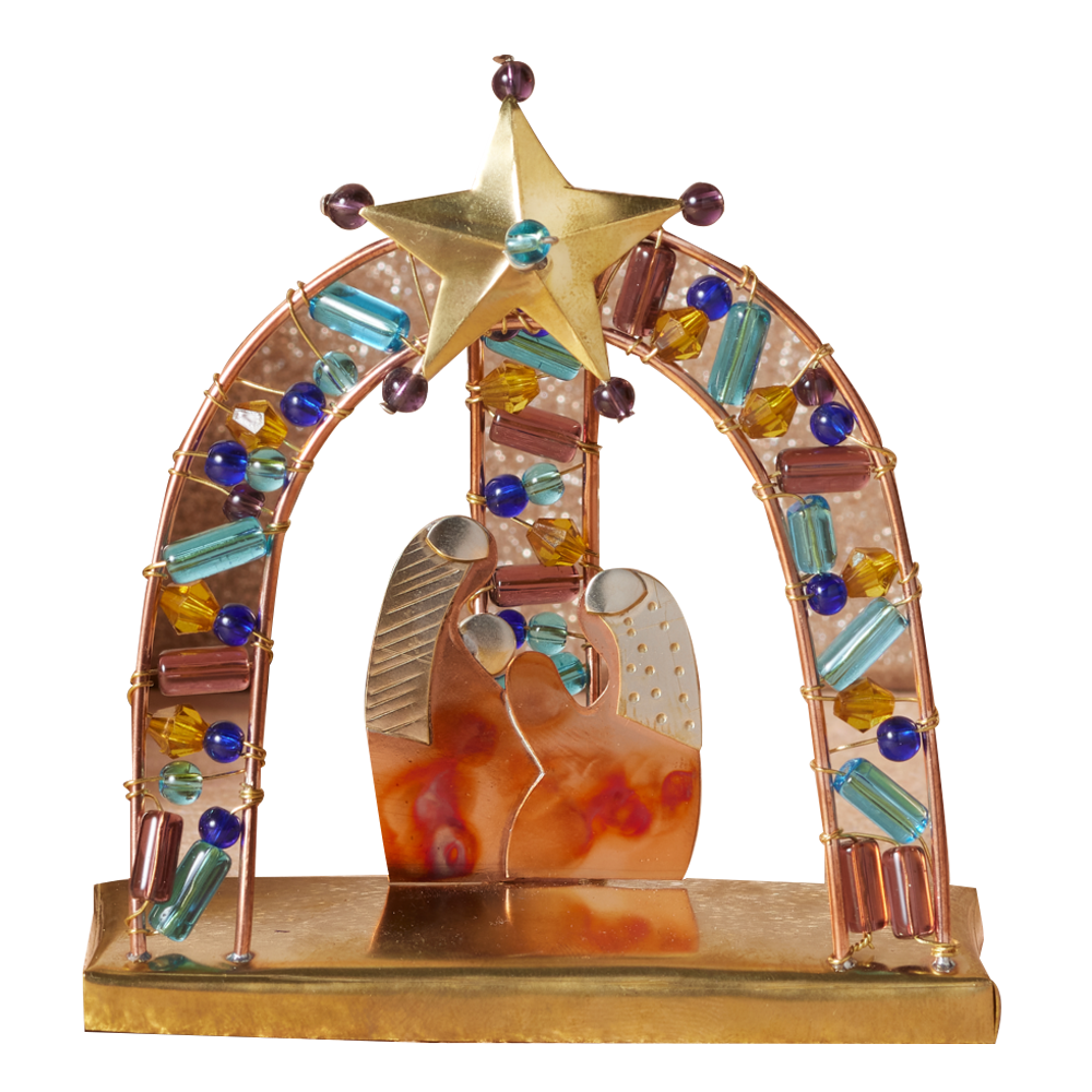 Thai Star Arch Beaded Nativity, , large