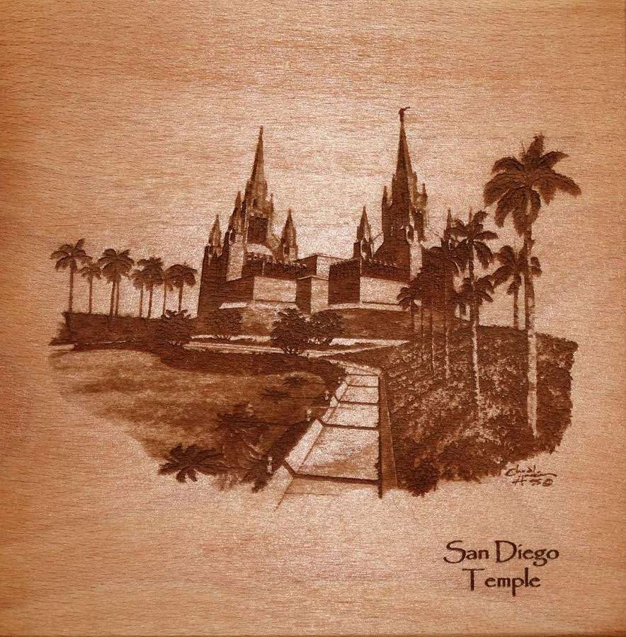 San Diego Temple (6x6 Plaque)