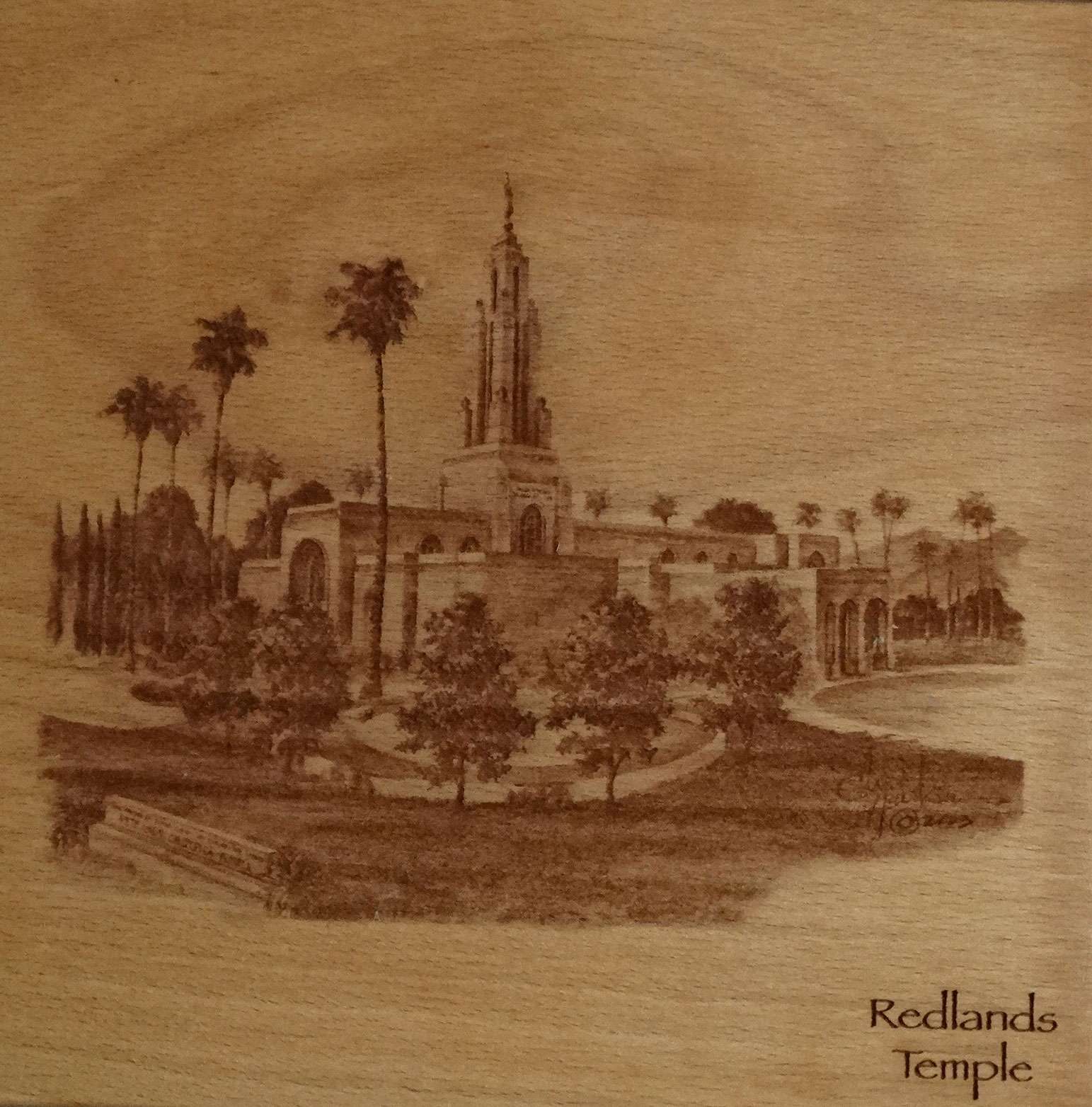 Redlands Temple (6x6 Plaque)