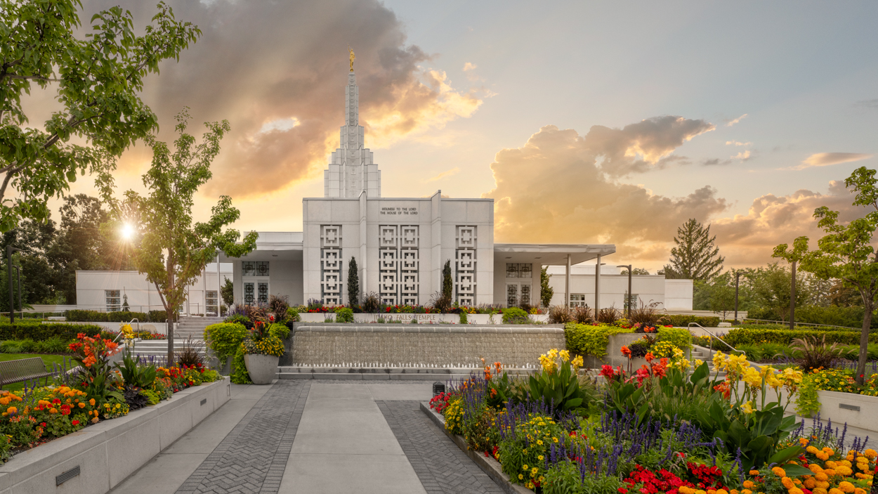 Idaho Falls Idaho Temple, Fire of the Covenant Series (25x43 Framed Canvas Print), , large