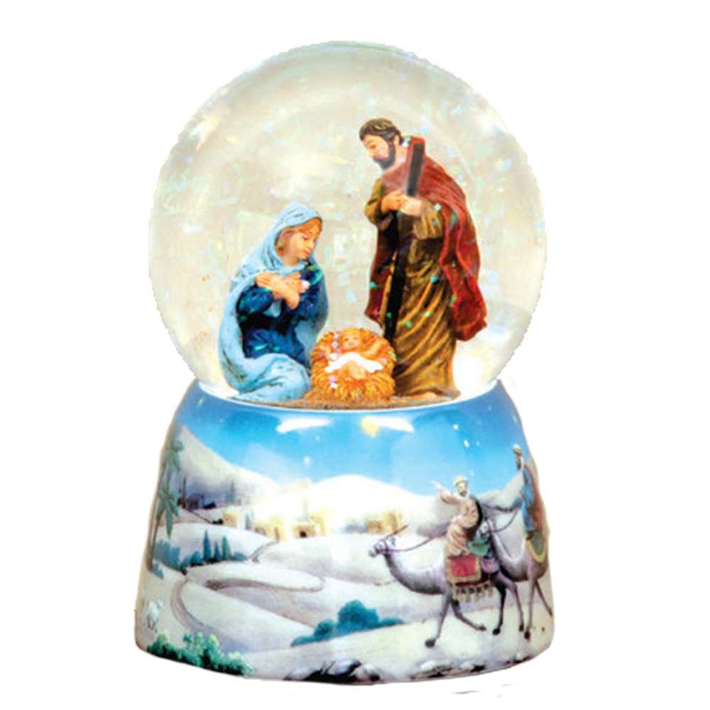 Three Kings Holy Family Water Globe Nativity