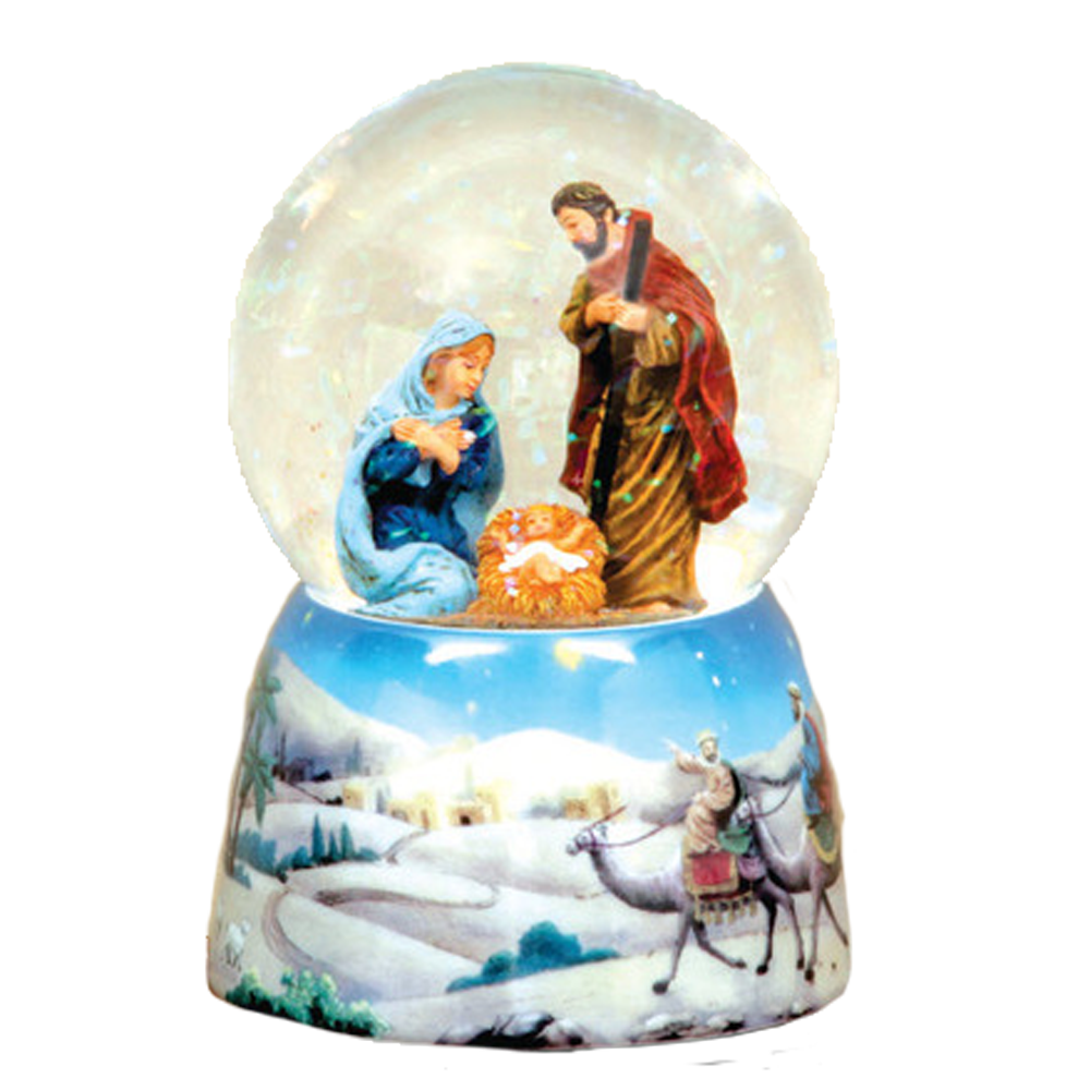 Three Kings Holy Family Water Globe Nativity