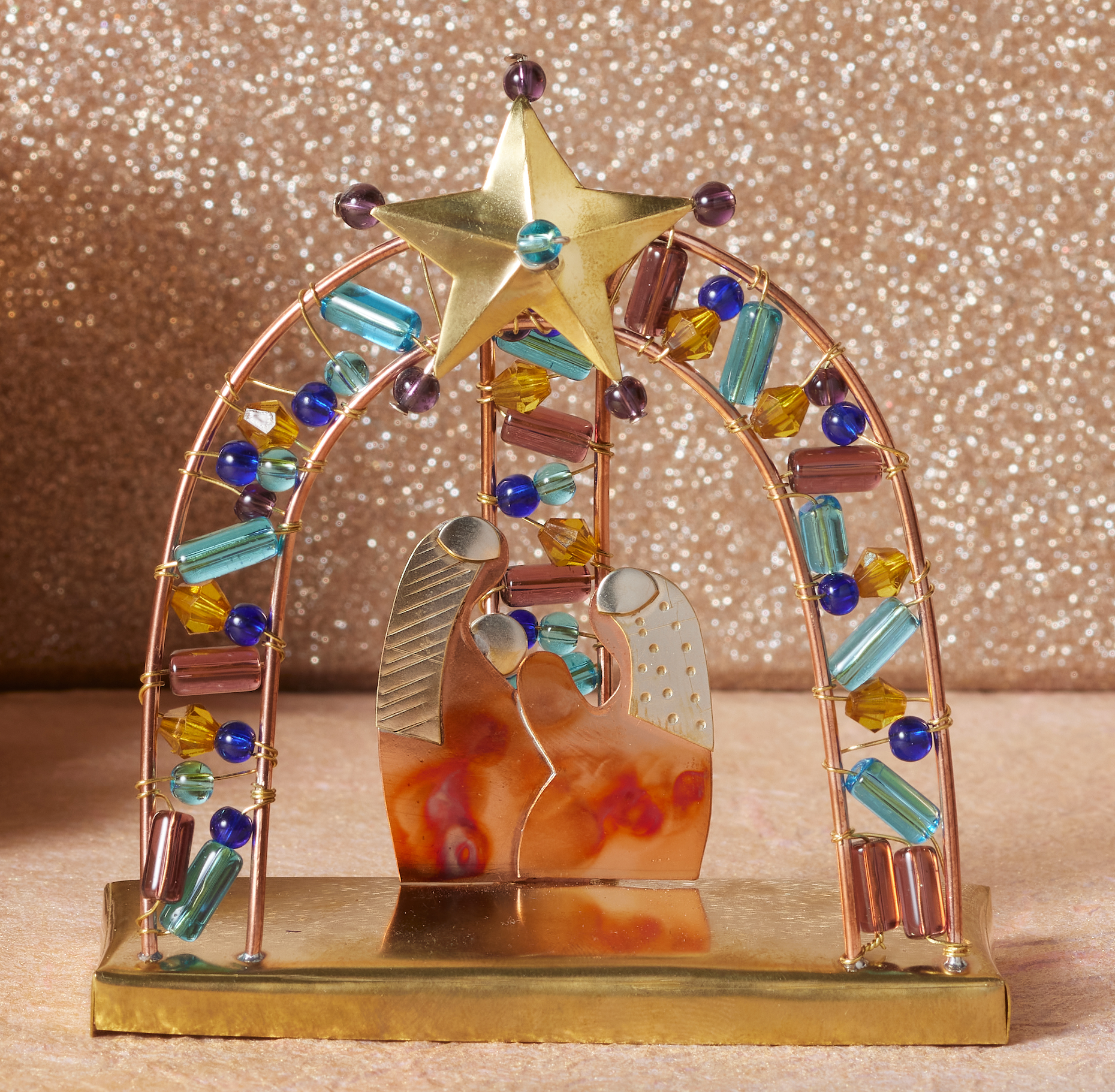 Thai Star Arch Beaded Nativity