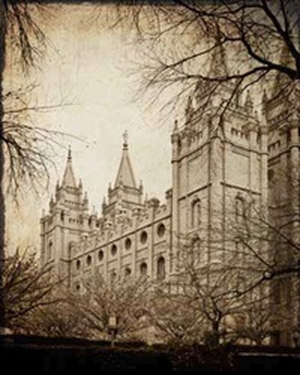 Antiqued Salt Lake Temple - 5x7 Print