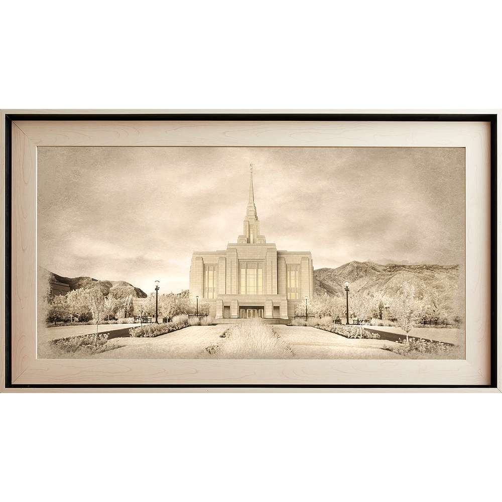 Ogden Utah Temple, Light Wood (22x39 Framed Textured Paper), , large image number 0