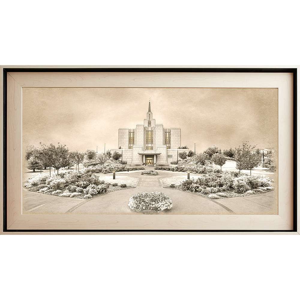 Calgary Alberta Temple, Light Wood (22x39 Framed Textured Paper), , large image number 0