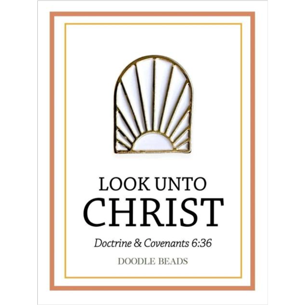 Look unto Christ 2025 Youth Theme Sunburst Pin,  Look unto Christ 2025 Youth Theme Sunburst Pin