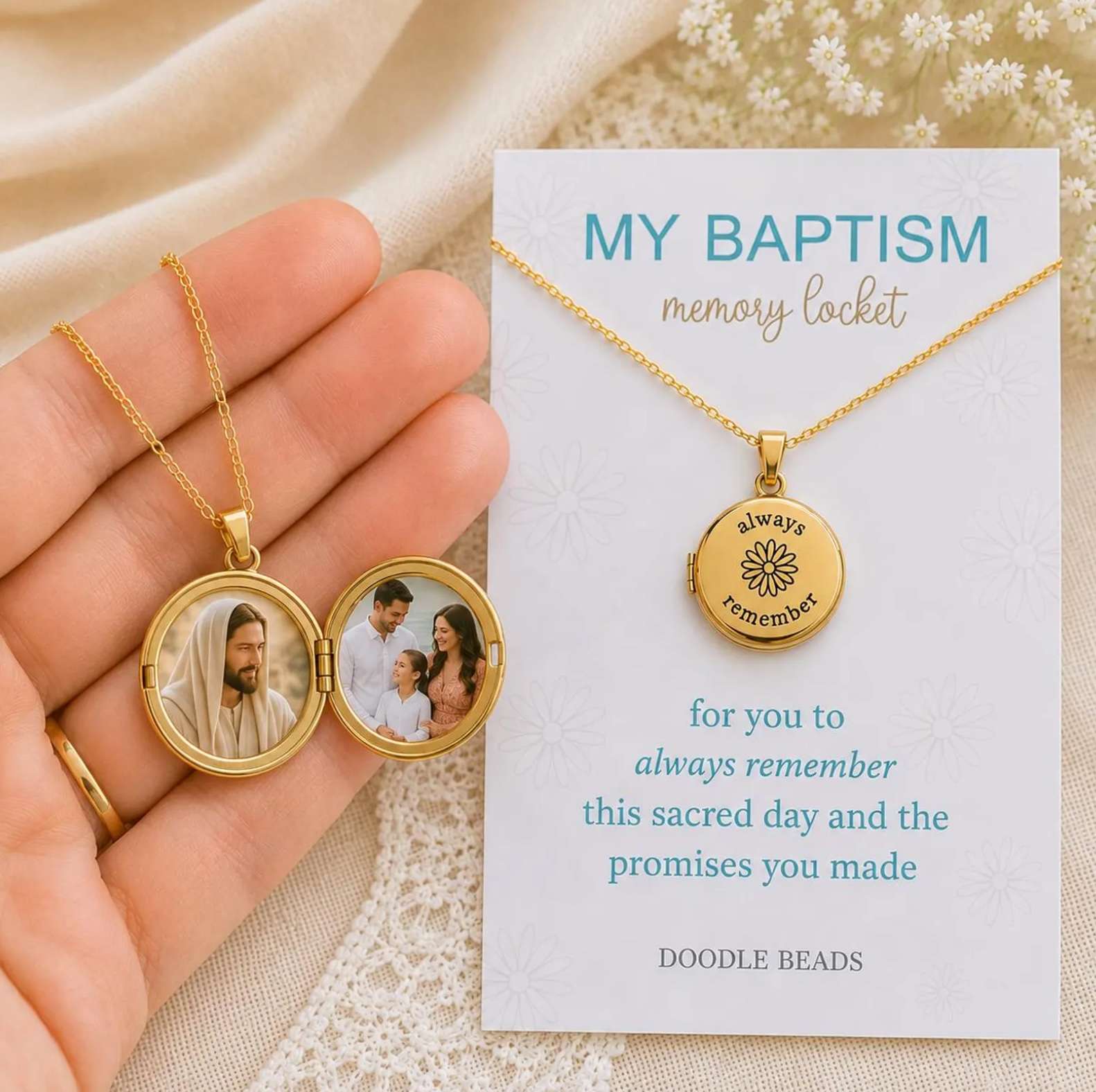 My Baptism Memory Locket Necklace, , large image number 2
