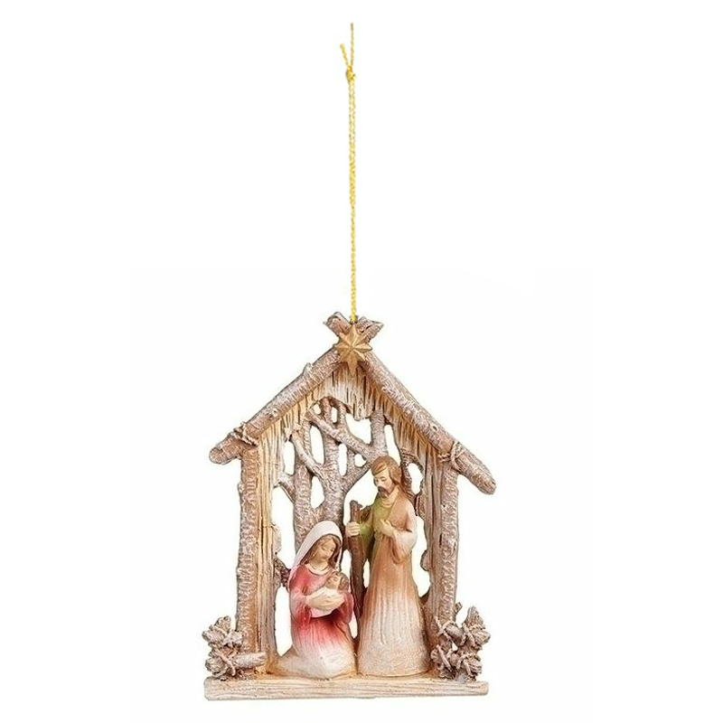 Holy Family Birch Stable Ornament
