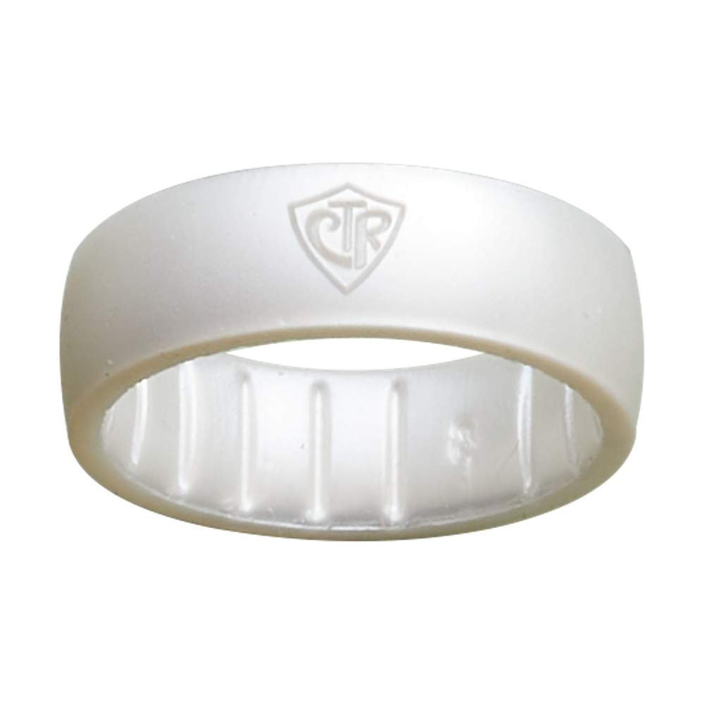 Silicone Classic White Pearl Shield CTR Ring,  Silicone Classic White Pearl Shield CTR Ring